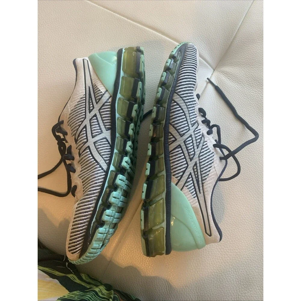 Asics Gel-Quantum 360 White Teal Blue Running Shoes T6G6N - Women's Size 9